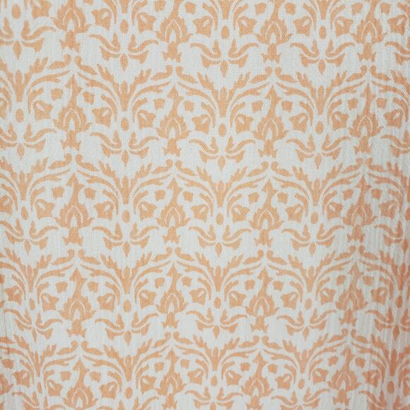 Vintage Y2K Express A Line Maxi Dress 4 Tiered Ruffle Flounce Hem Orange Damask - Picture 9 of 9